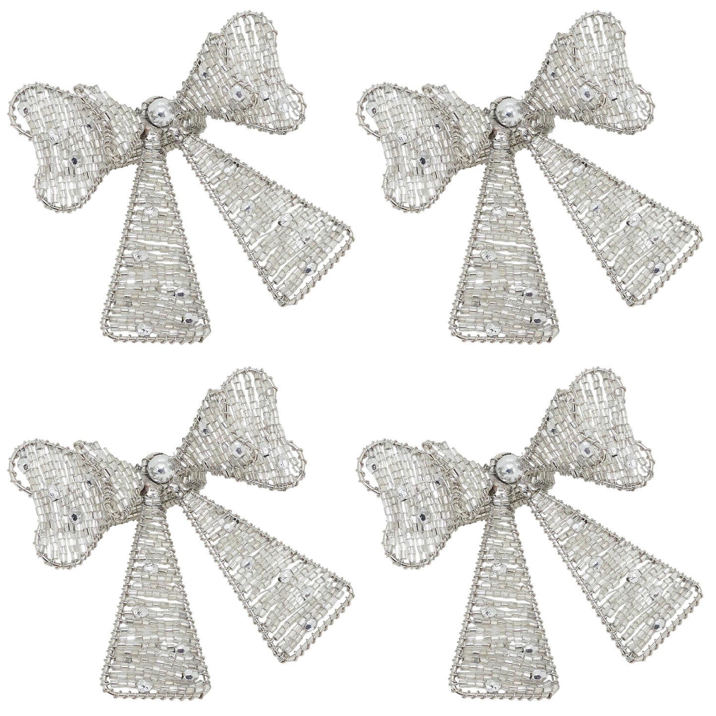 Beaded Bow Napkin Ring (Set of 4)