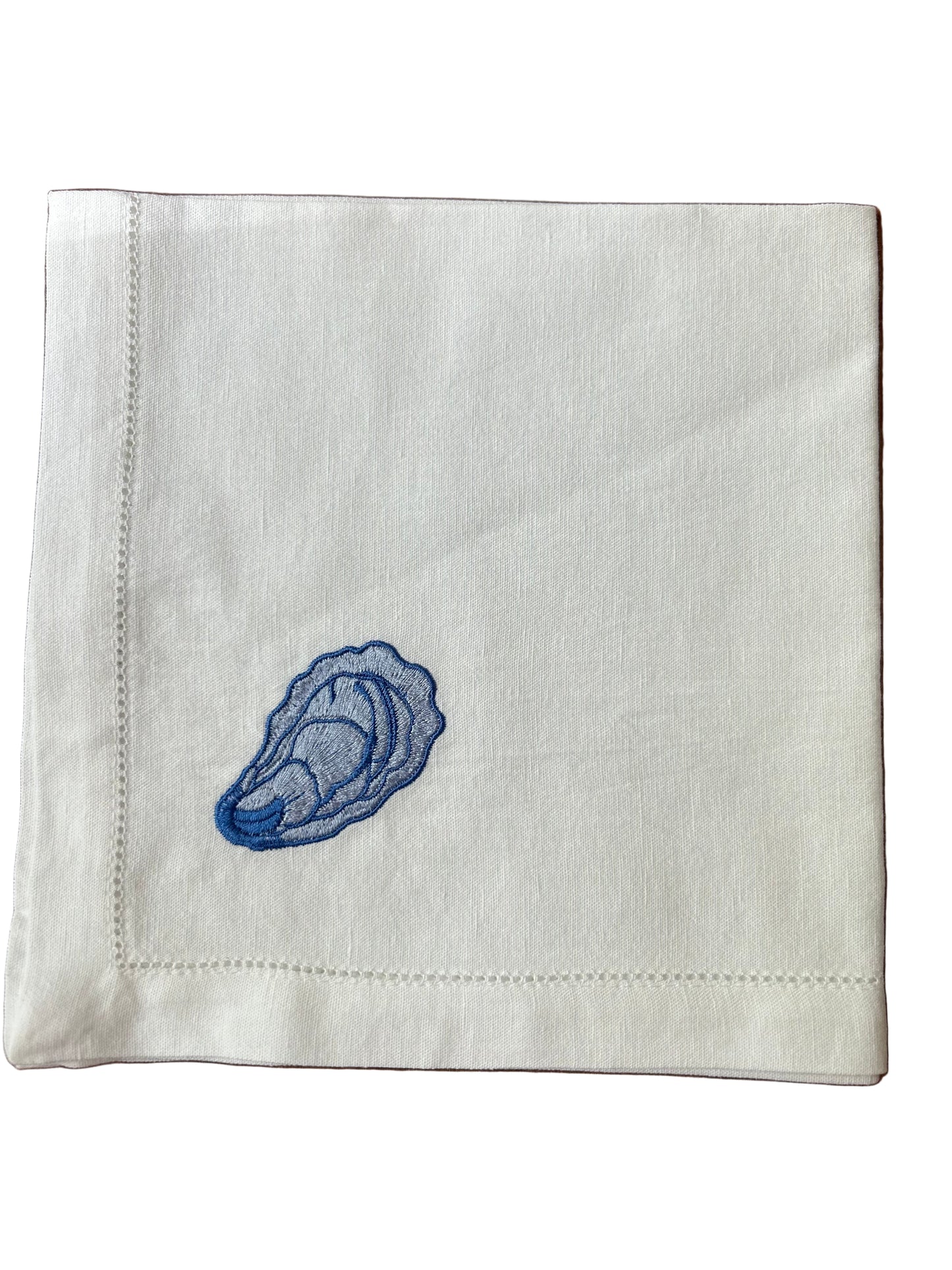 Embroidered Oyster Dinner Napkin