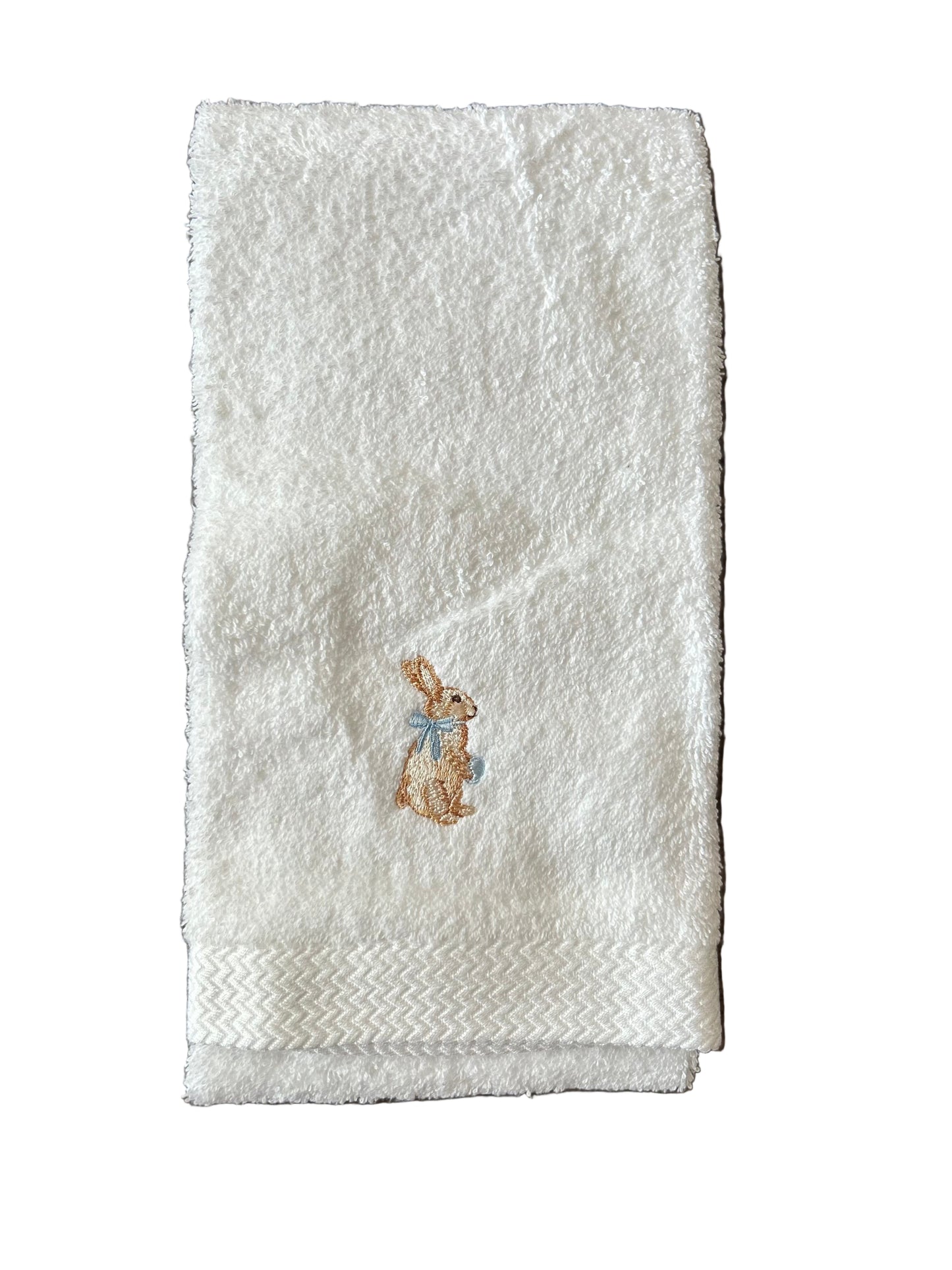 Embroidered Bunny Guest Towel