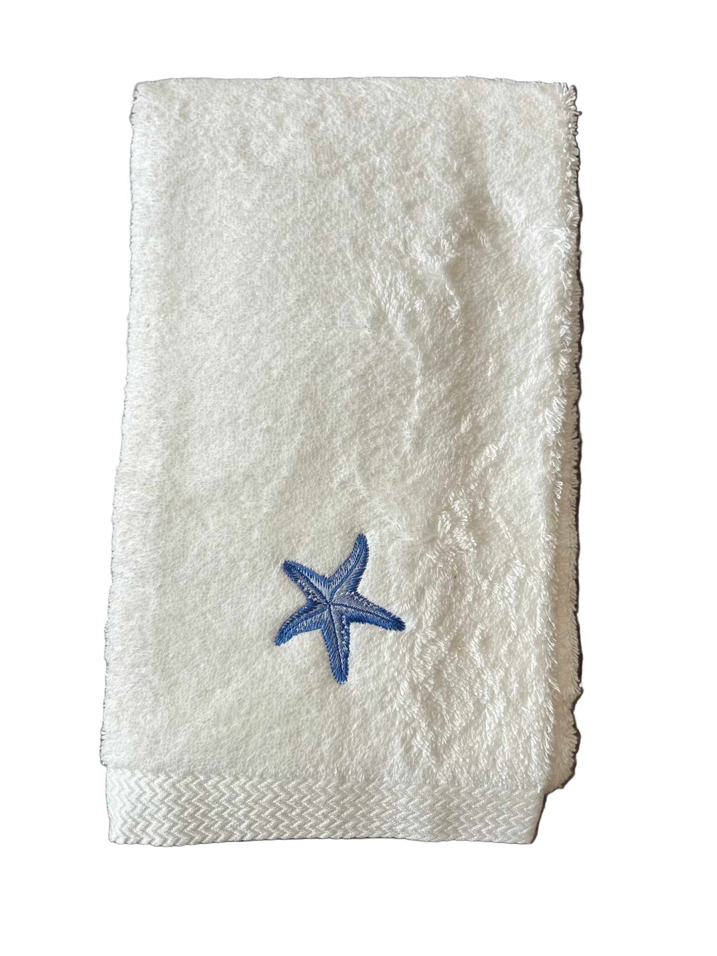 Embroidered Starfish Guest Towel