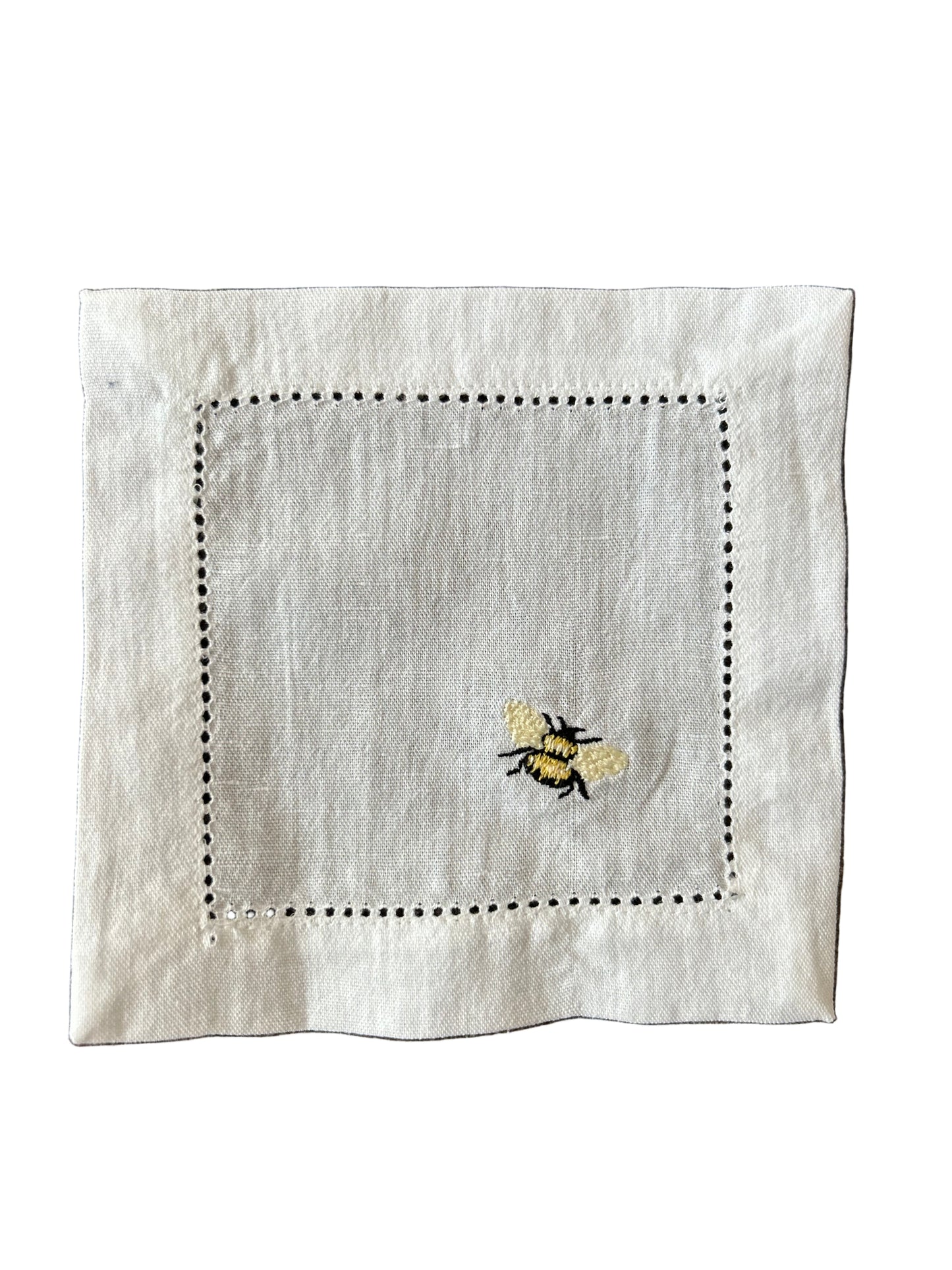 Embroidered Bee Cocktail Napkin (set of 4)