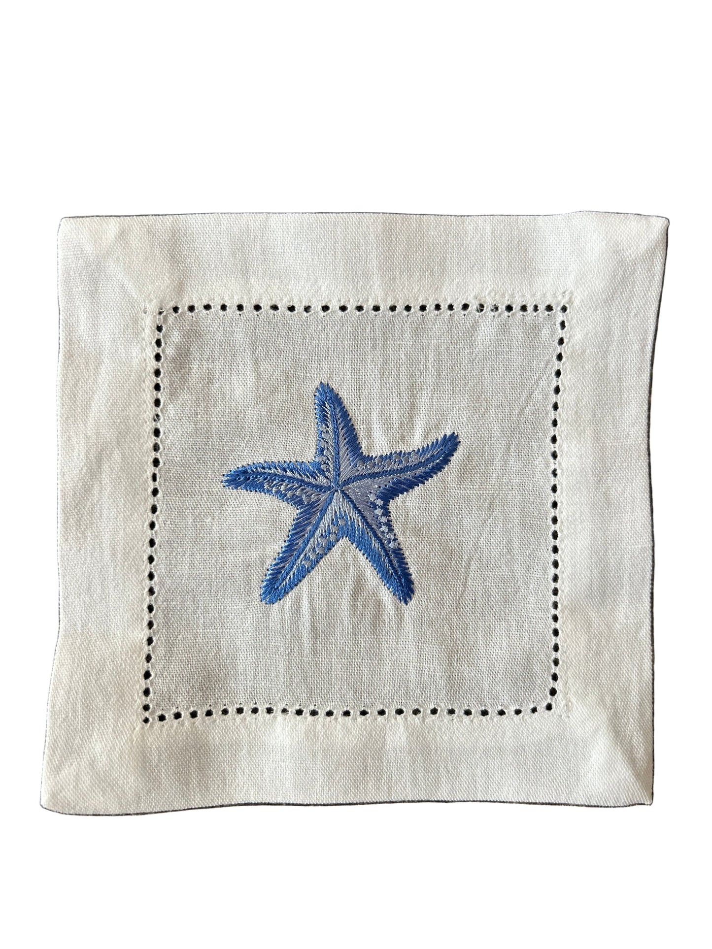 Embroidered Starfish Cocktail Napkin (set of 4)