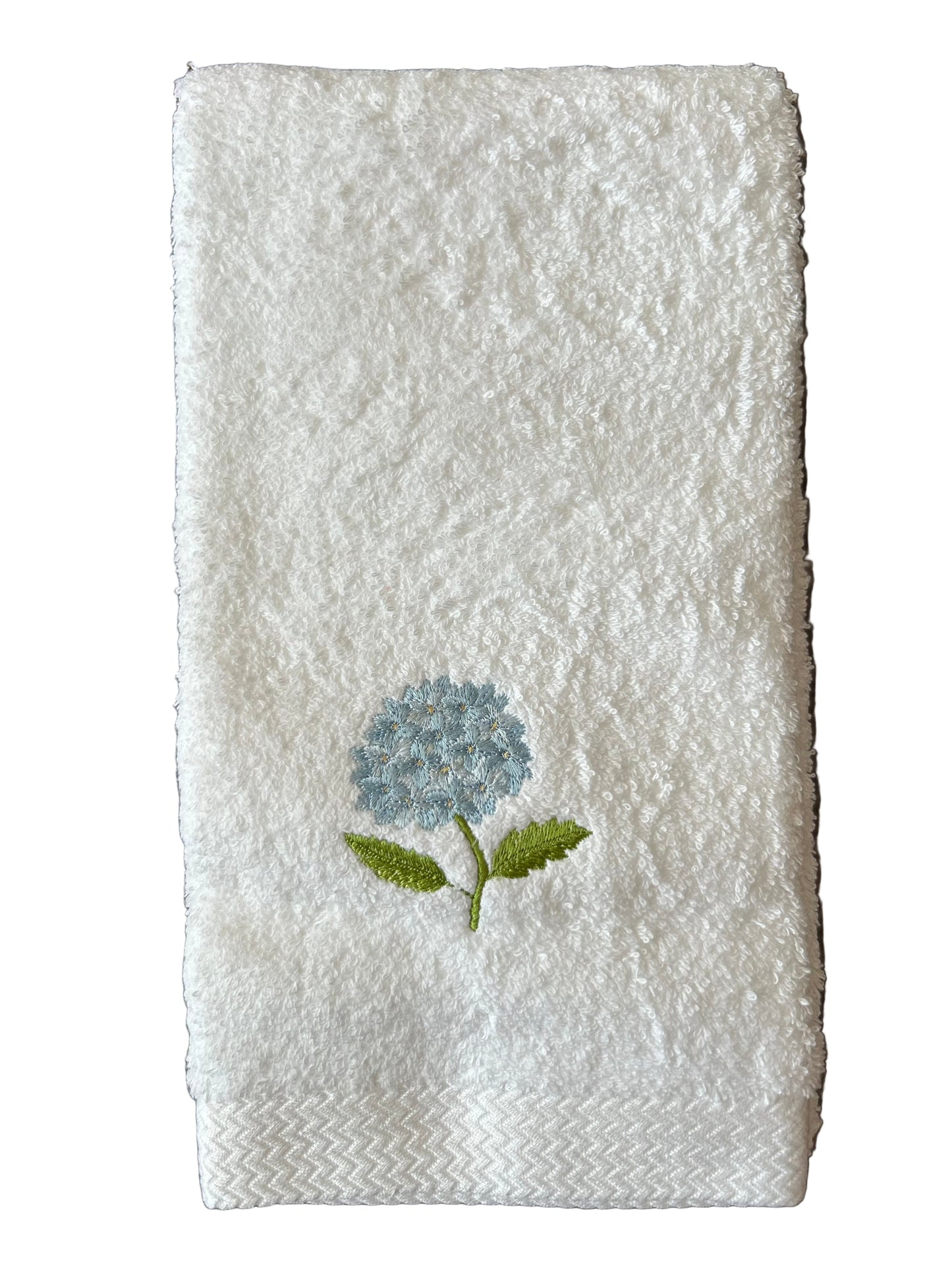 Embroidered Hydrangea Guest Towel