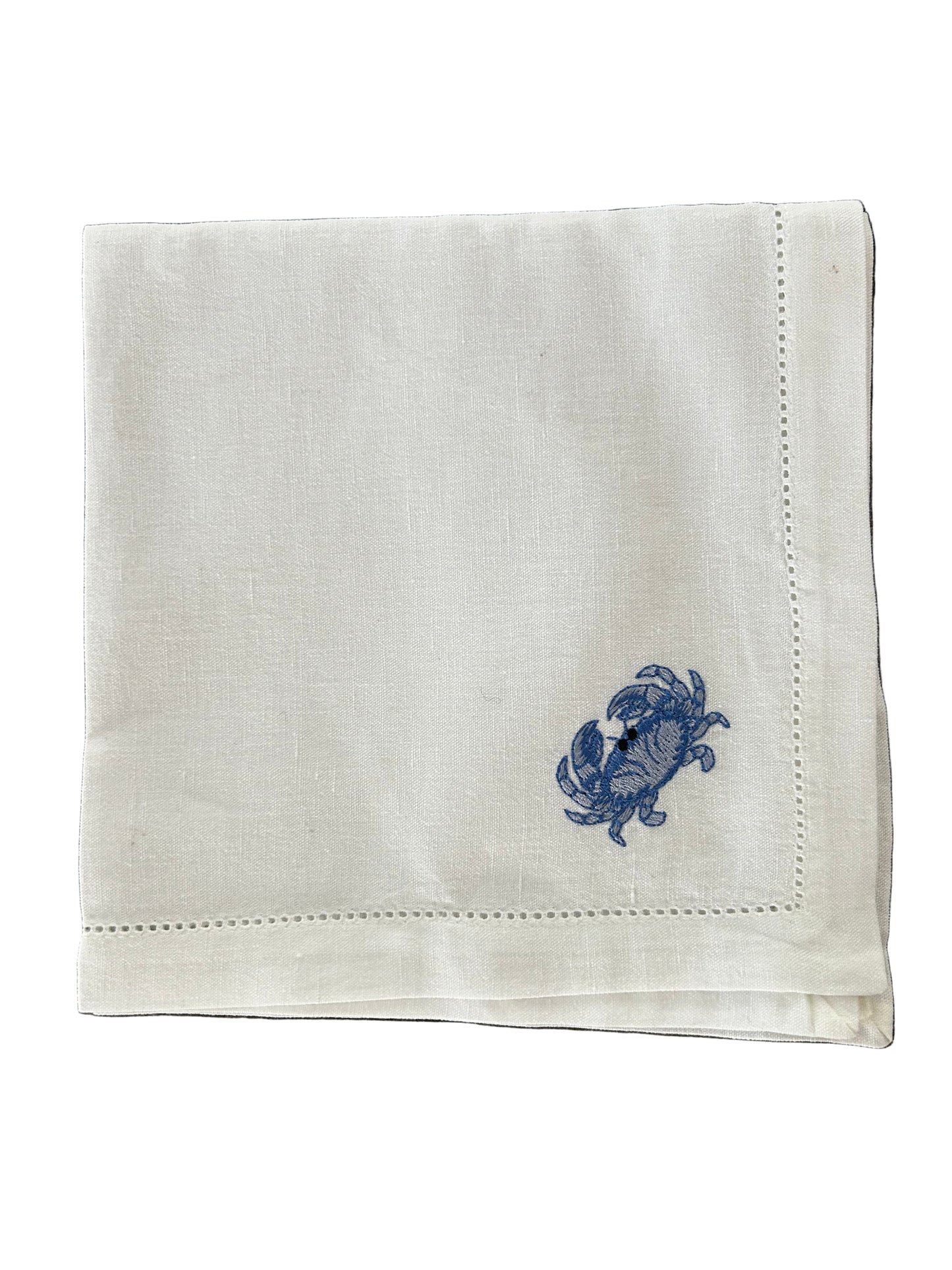 Embroidered Crab Cocktail Napkin (set of 4)