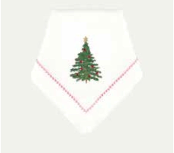 Embroidered Christmas Tree Dinner Napkin Set of 4