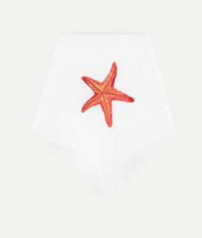 Embroidered Starfish Dinner Napkin