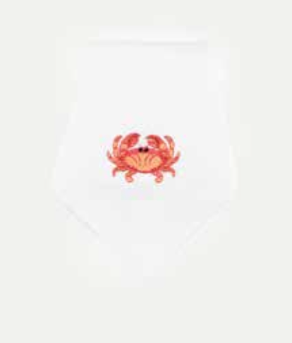 Embroidered Crab Dinner Napkin