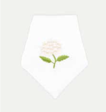 Emboridered Hydrangea Dinner Napkin
