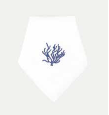 Embroidered Coral Dinner Napkin