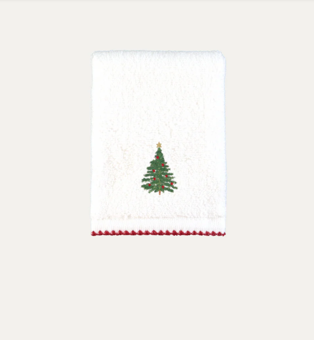 Embroidered Christmas Tree Guest Towel (Set of 2)