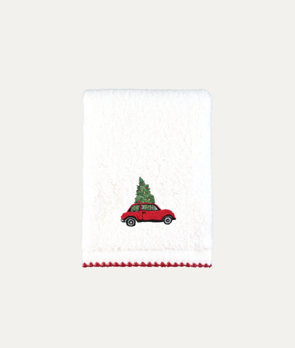 Embroidered Christmas Car Guest Towel (Set of 2)