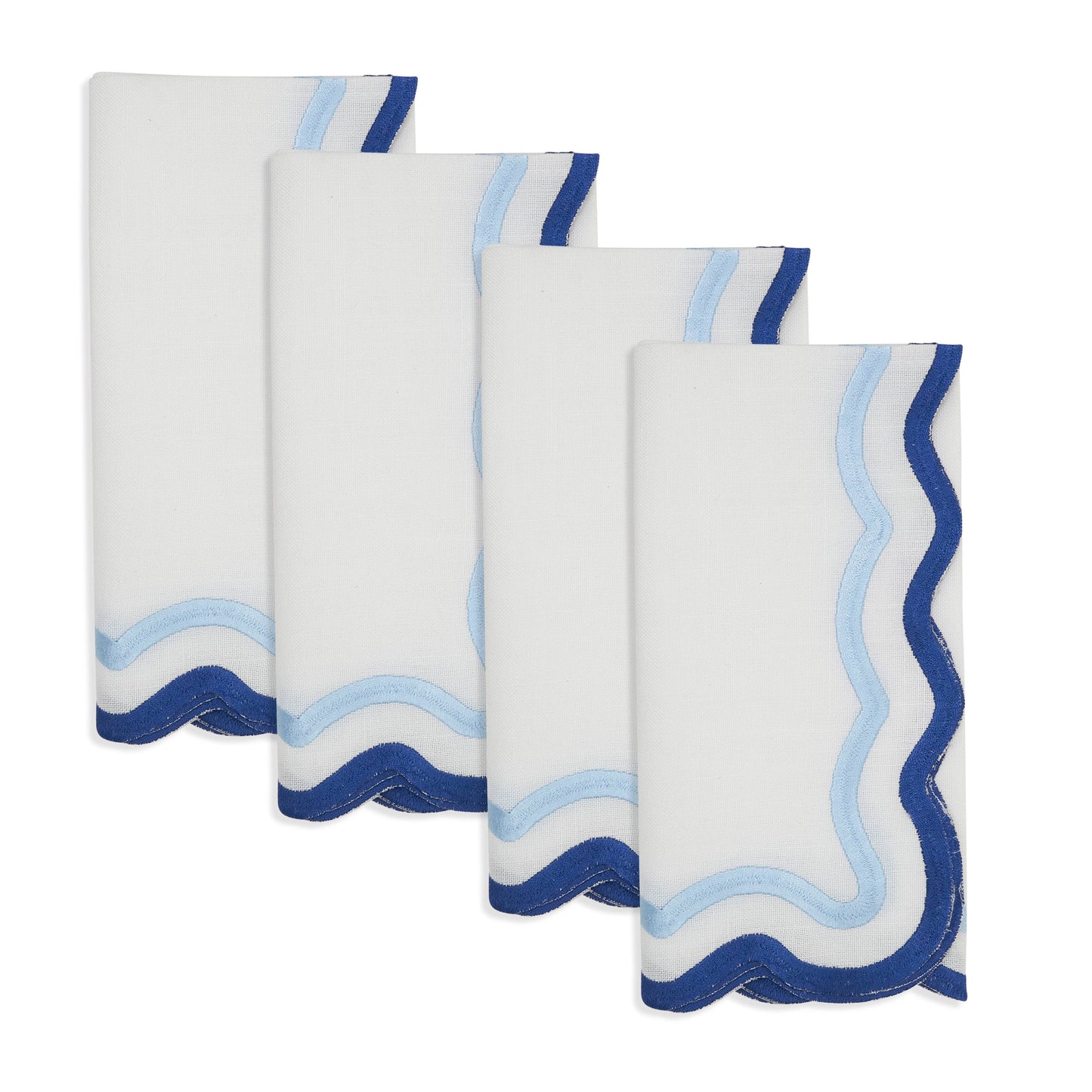Scalloped Blue Border Napkin