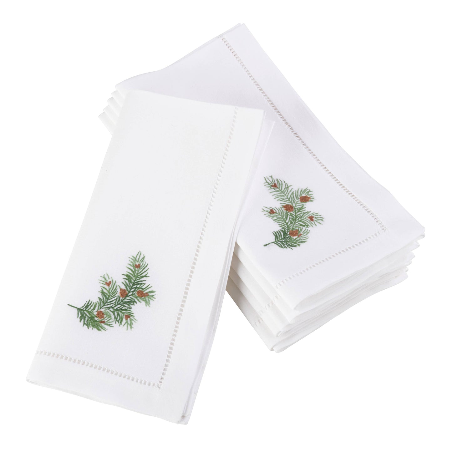 Embroidered Pine Cone Napkin
