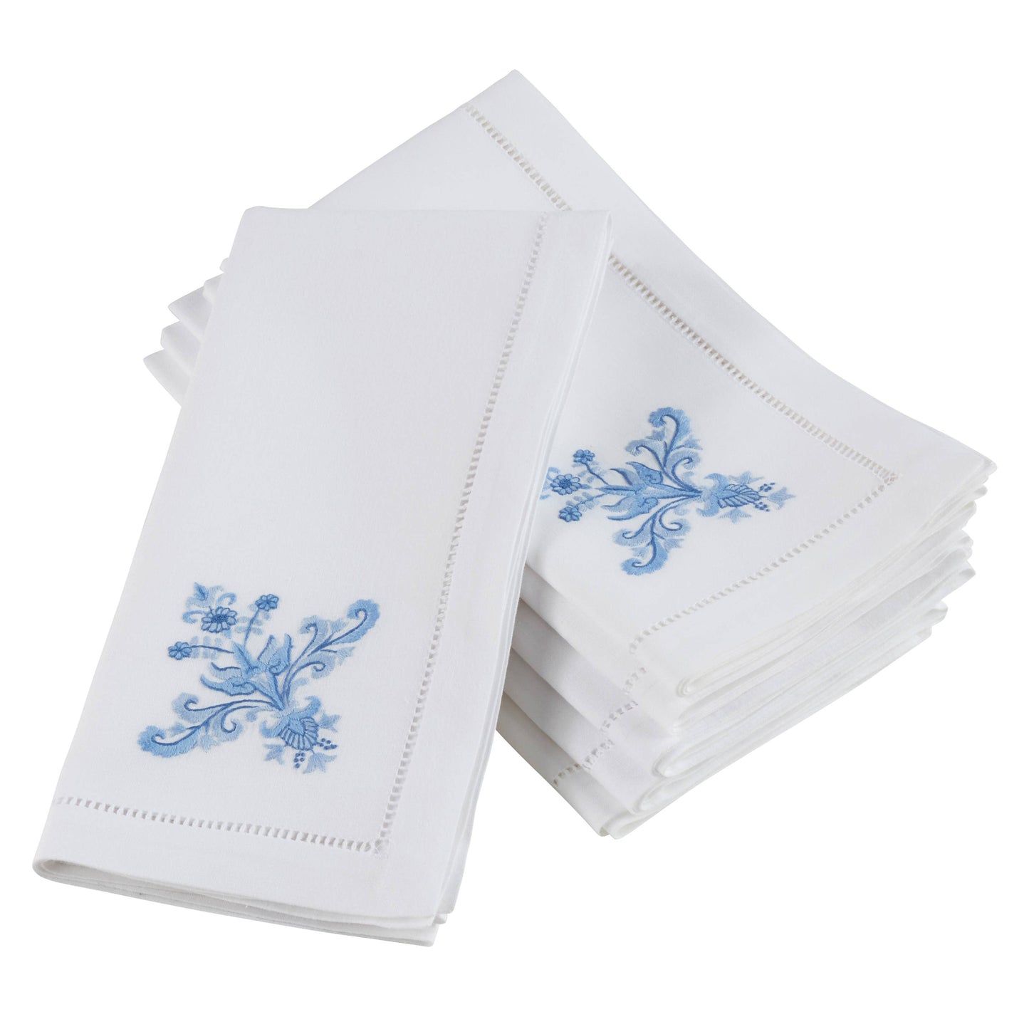 Embroidered Blue Ornament Napkin