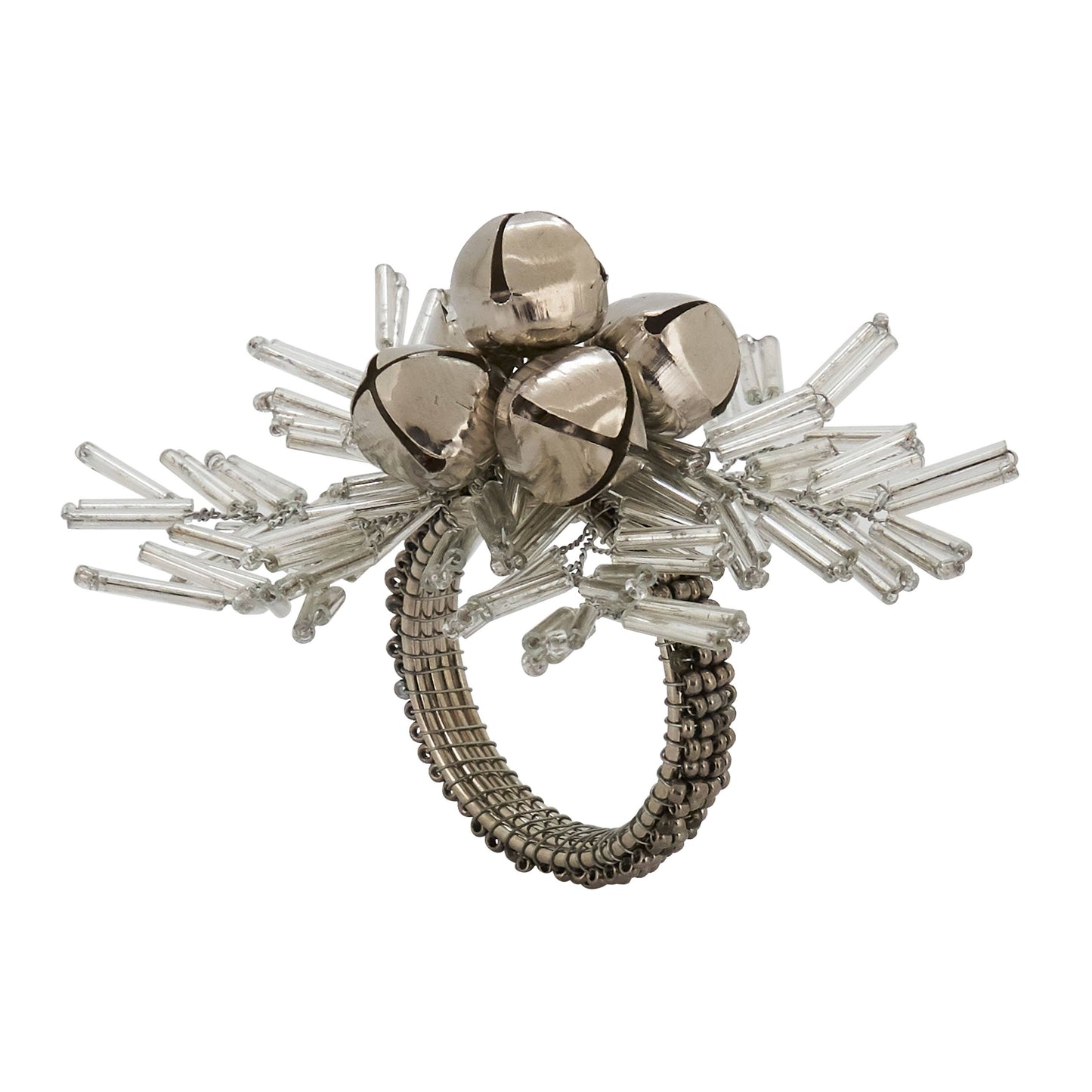 Beaded Snowflake and Bells Napkin Ring (Set of 4)