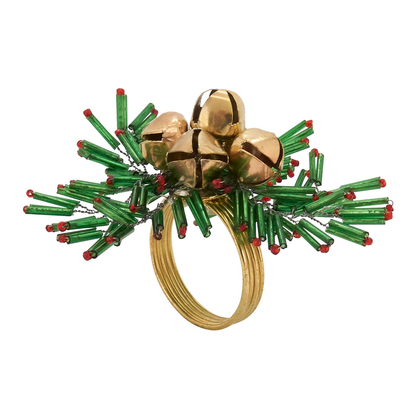 Beaded Snowflake and Bells Napkin Ring (Set of 4)