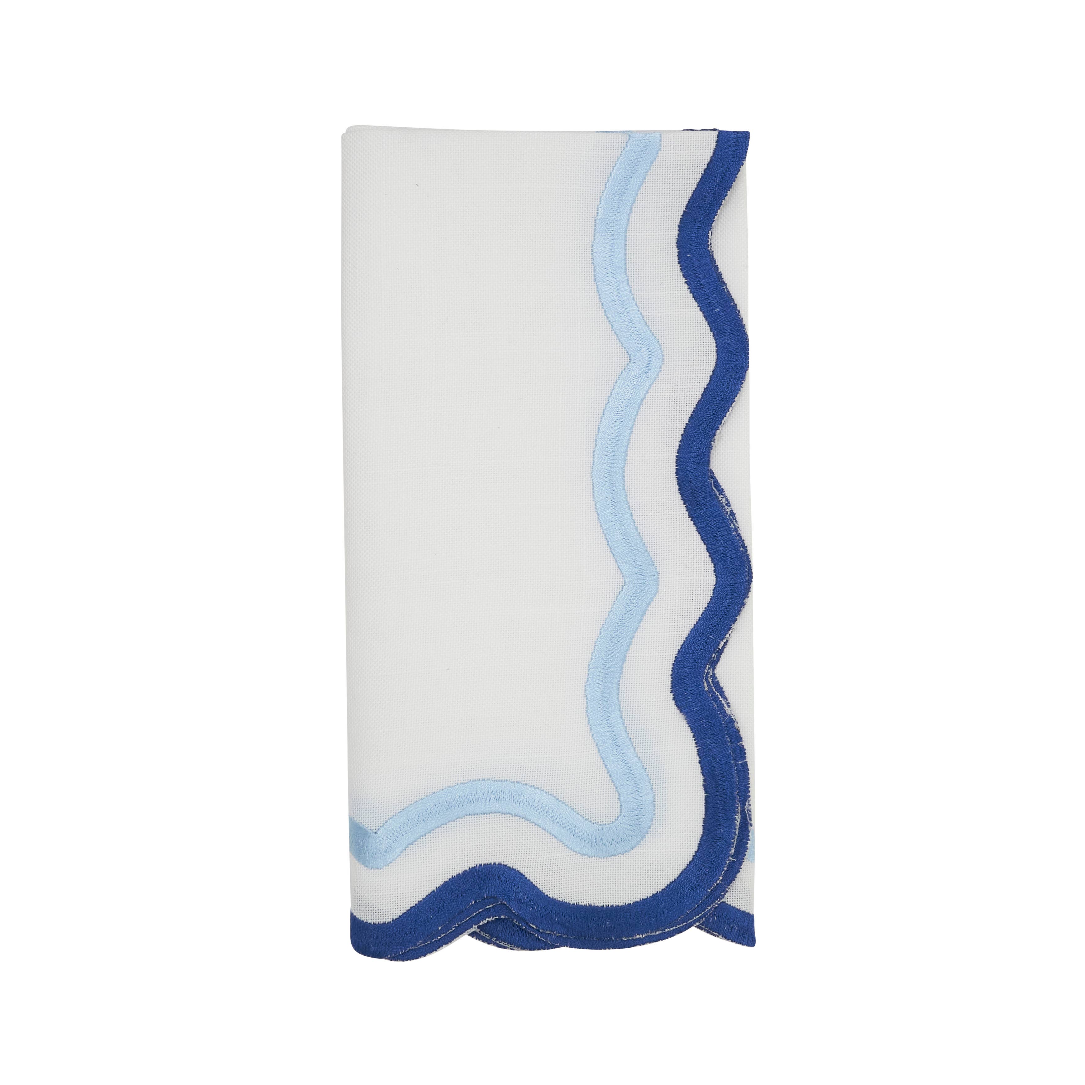 Lino Vivo Scalloped Border Napkin - Thumbnail 2