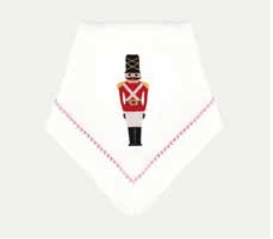 Embroidered Christmas Nutcracker Dinner Napkin Set of 4