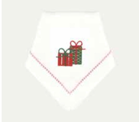 Embroidered Christmas Presents Dinner Napkin Set of 4
