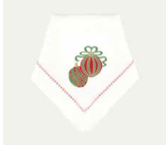 Embroidered Christmas Ornaments Dinner Napkin Set of 4
