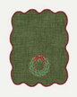Embroidered Christmas Wreath Cocktail Napkin (set of 4)