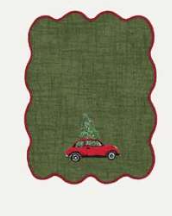Embroidered Christmas Car Cocktail Napkin (set of 4)