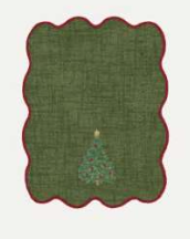 Embroidered Christmas Tree Cocktail Napkin (set of 4)