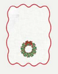 Embroidered Christmas Wreath Cocktail Napkin (set of 4)