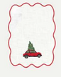Embroidered Christmas Car Cocktail Napkin (set of 4)