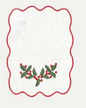 Embroidered Christmas Holly Cocktail Napkin (set of 4)