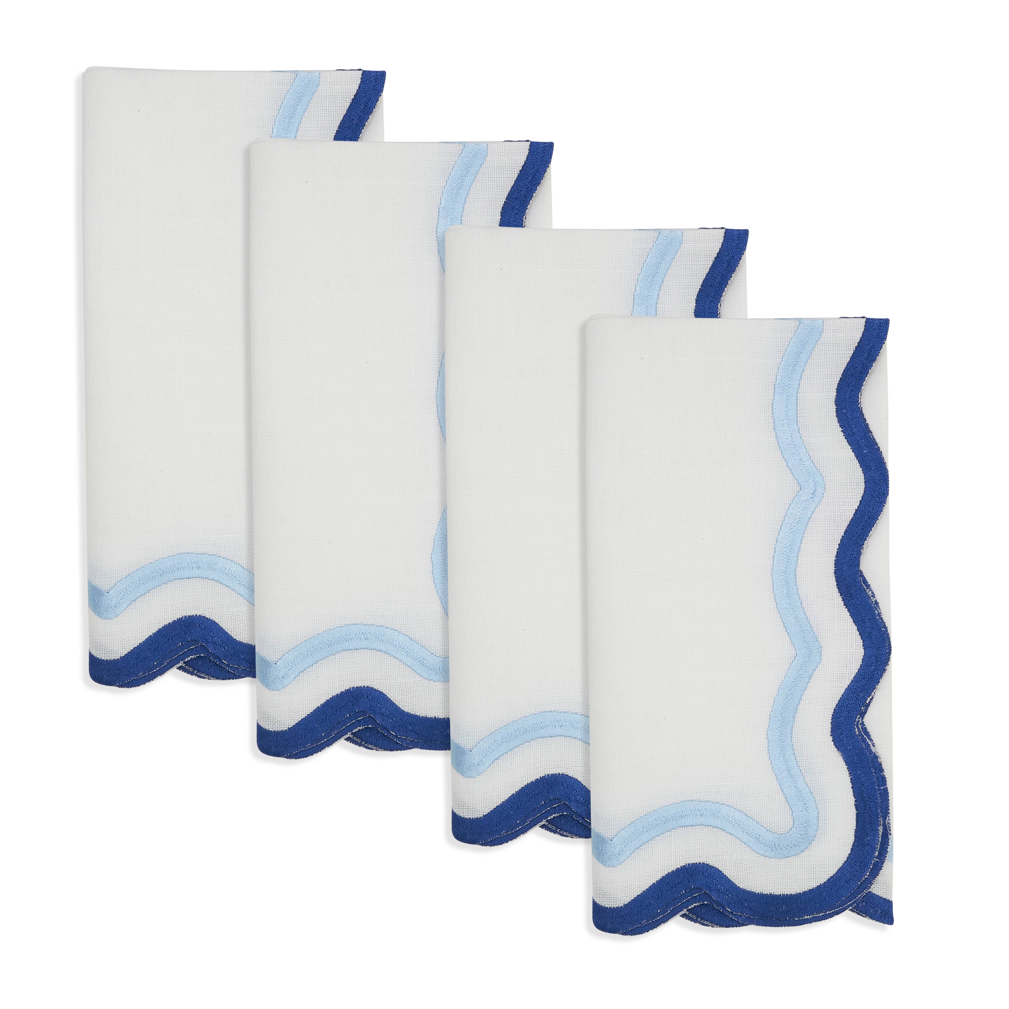 Lino Vivo Scalloped Border Napkin