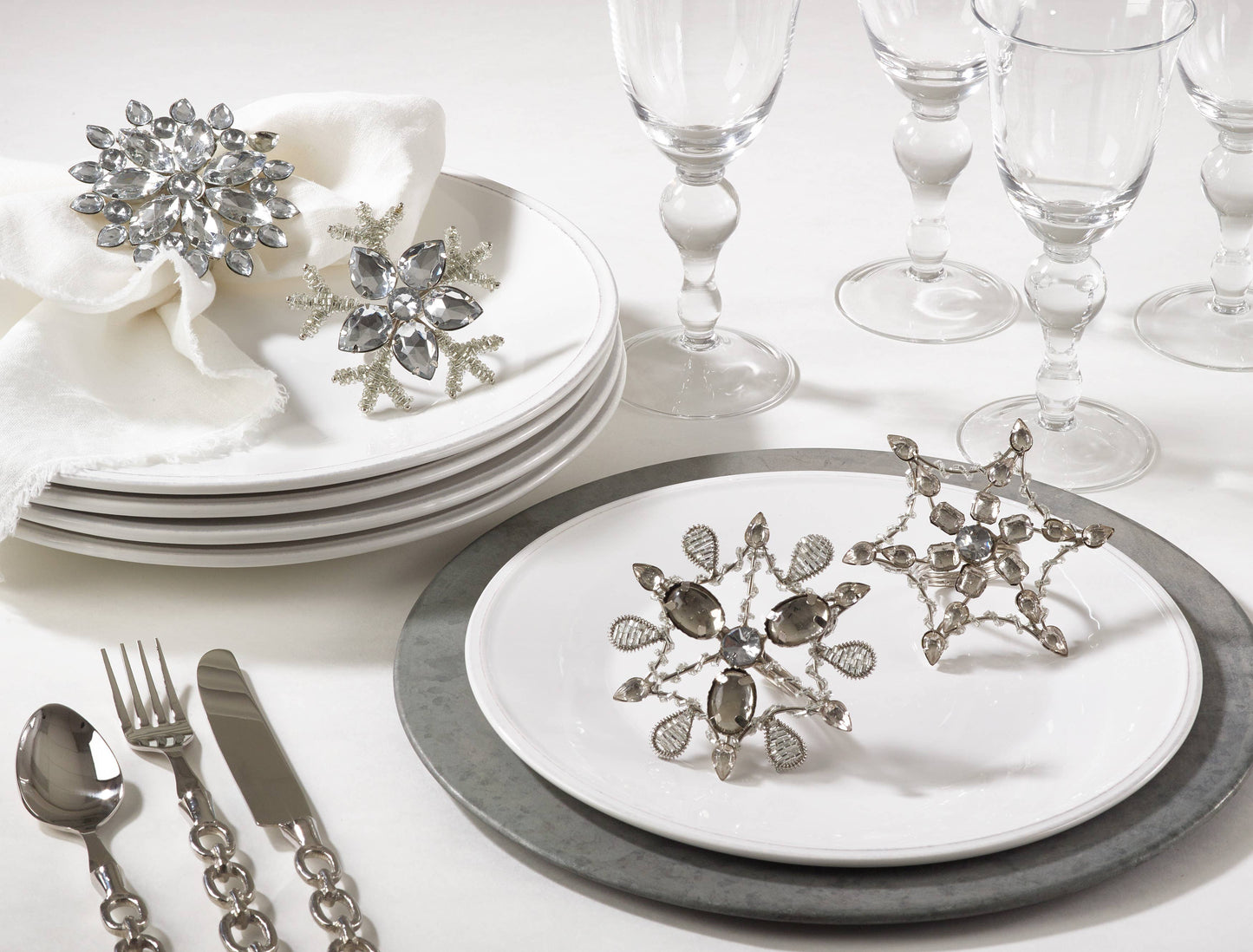 Snowflake Design Napkin Ring (Set of 4)