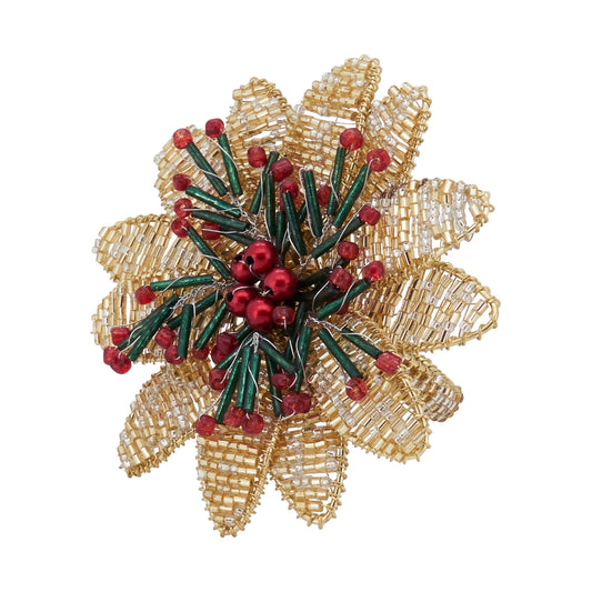 Blossoming Beaded Flower Napkin Ring (Set of 4)
