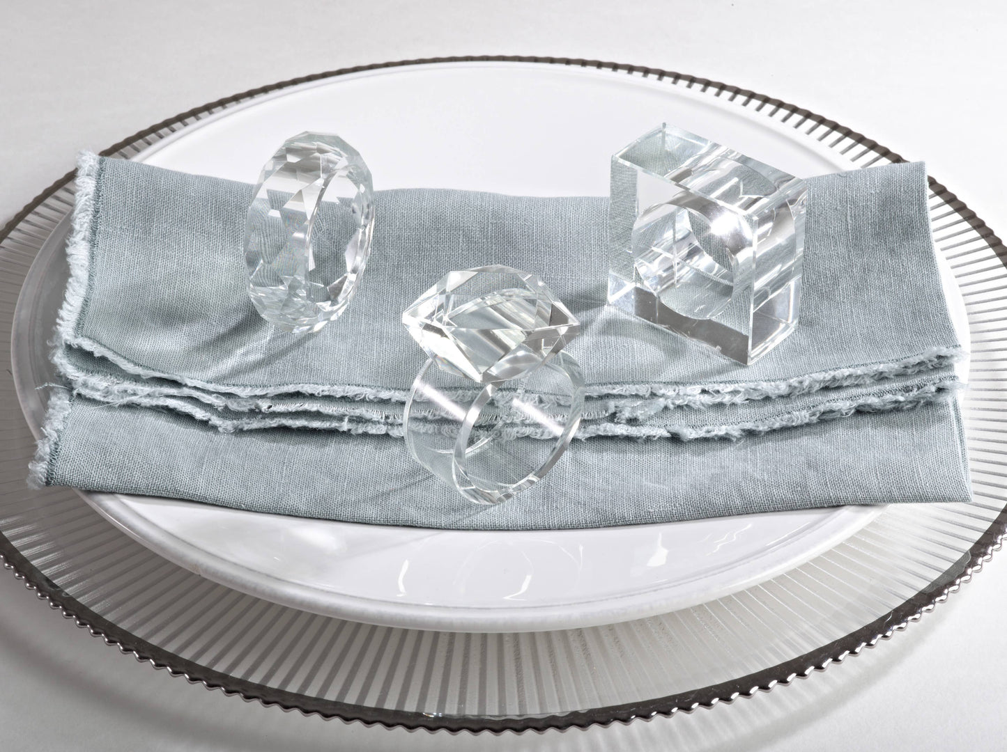 Square Crystal Napkin Ring (Set of 4)